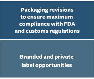 Packaing revisions. Branded and private label opportunities